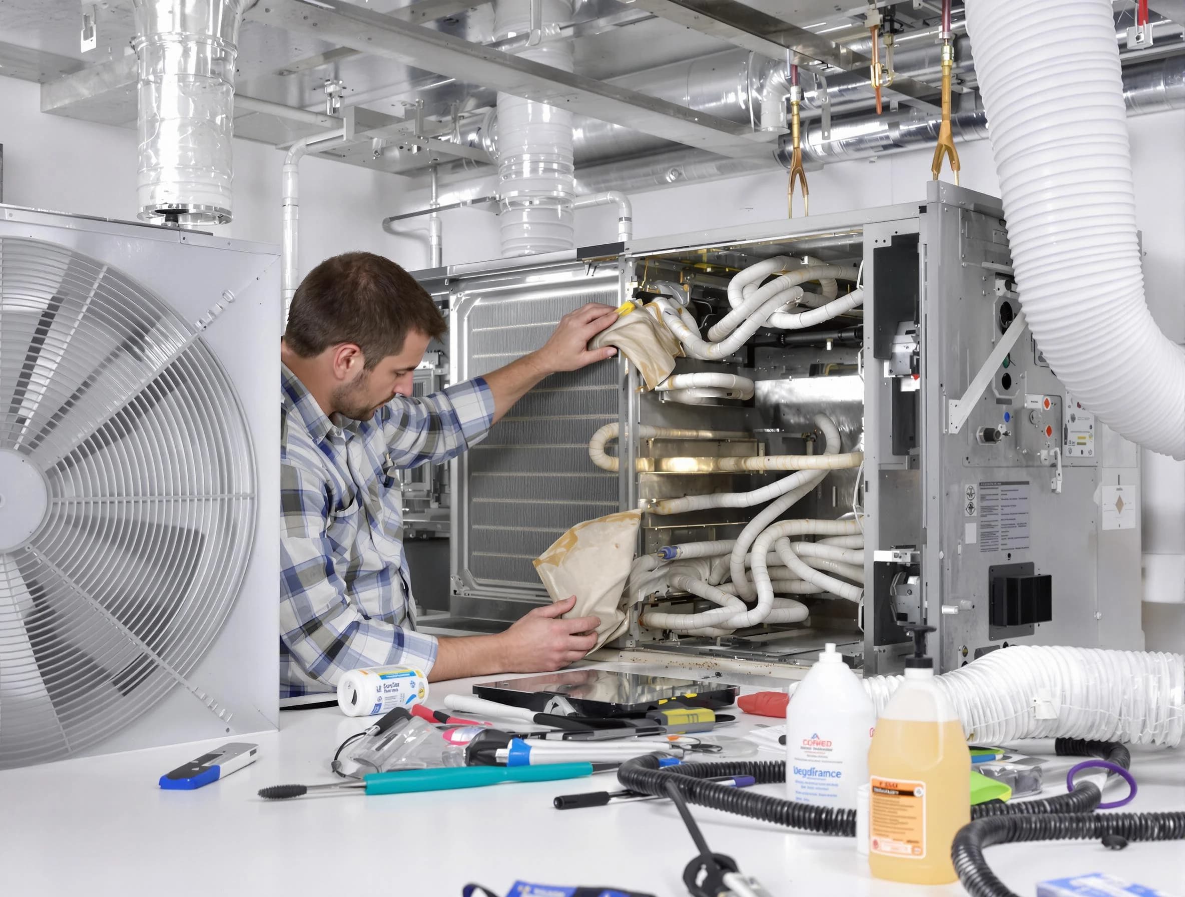 Meadow Lake Air Duct Cleaning specialist performing precision AC coil cleaning in Meadow Lake