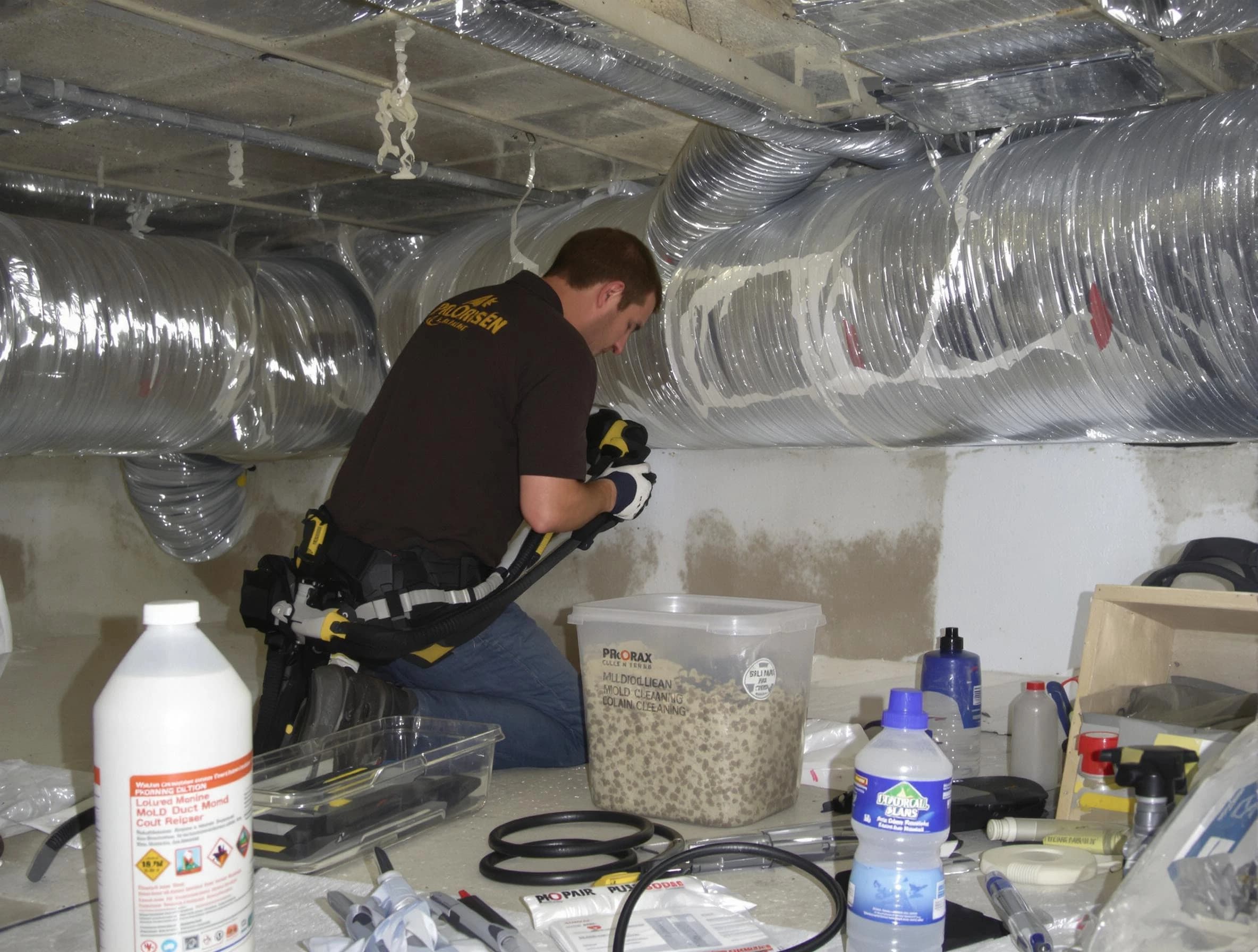 Meadow Lake Air Duct Cleaning specialist performing professional mold removal from air ducts in Meadow Lake