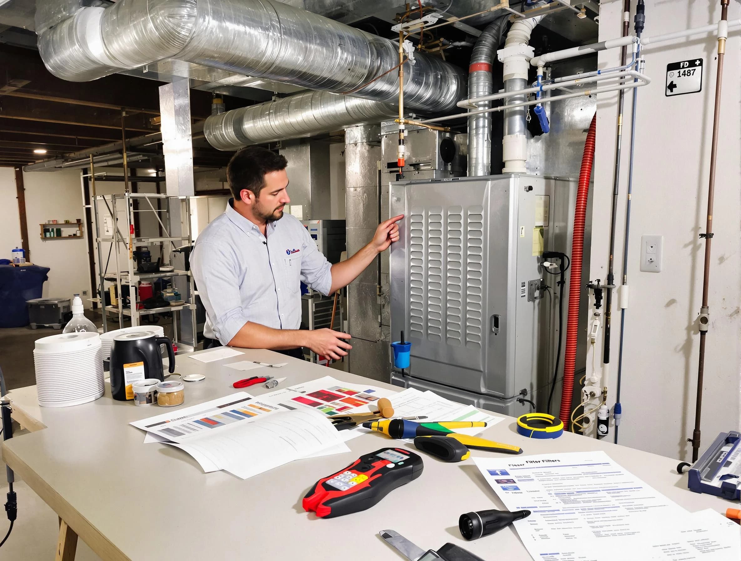 Meadow Lake Air Duct Cleaning inspector conducting detailed filter system evaluation using professional diagnostic tools in Meadow Lake