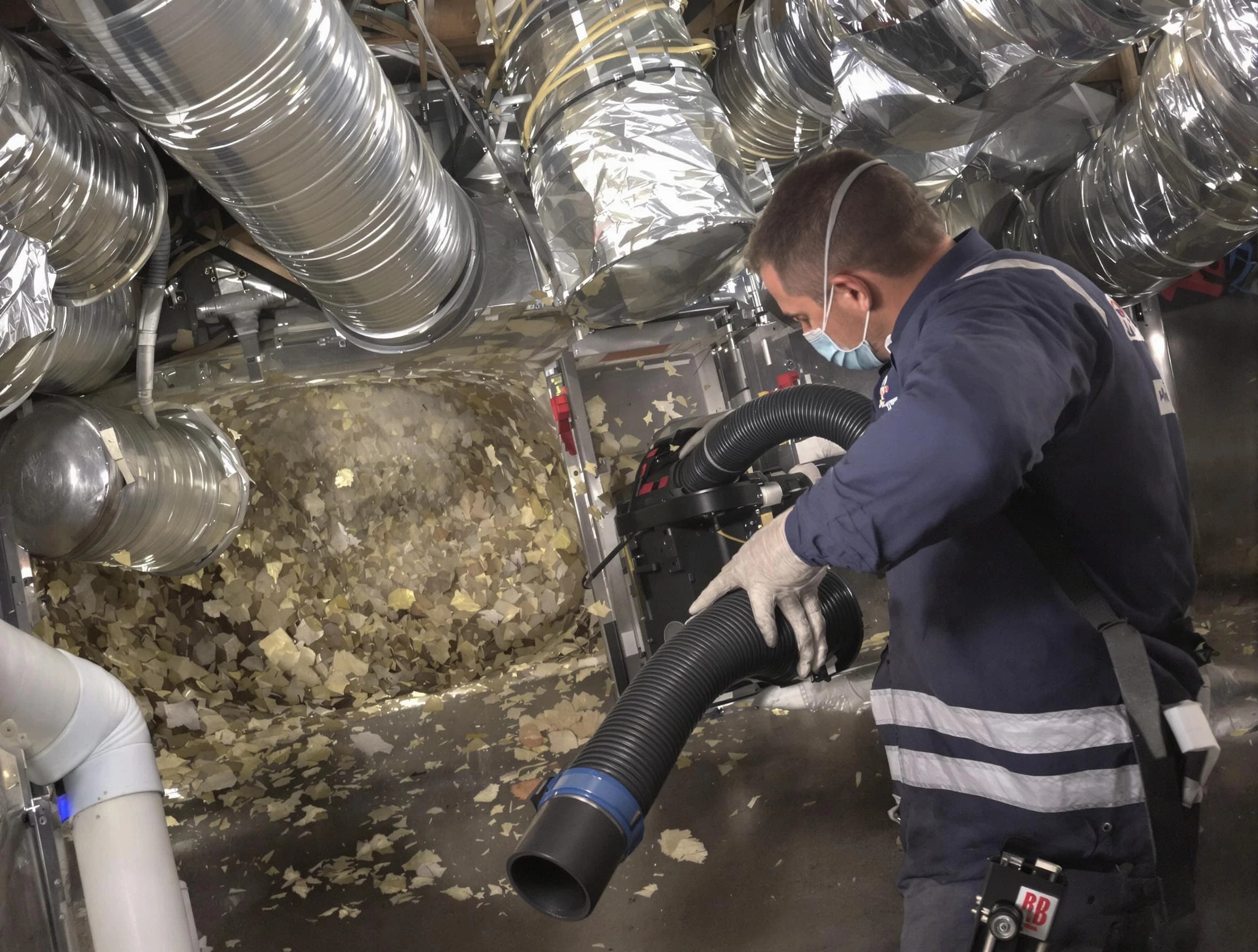 Meadow Lake Air Duct Cleaning specialist operating negative pressure cleaning equipment for thorough duct maintenance in Meadow Lake