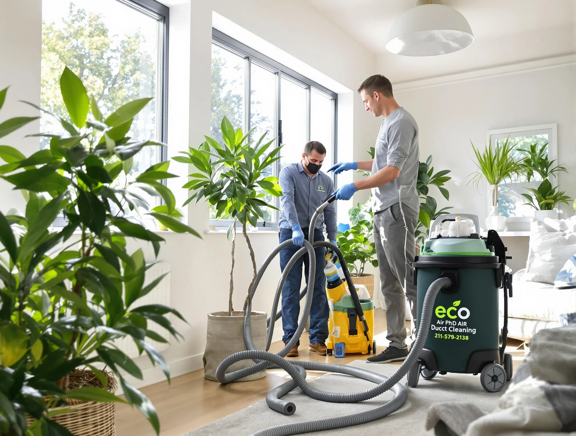 Meadow Lake Air Duct Cleaning technician performing eco-friendly duct cleaning using sustainable methods in Meadow Lake