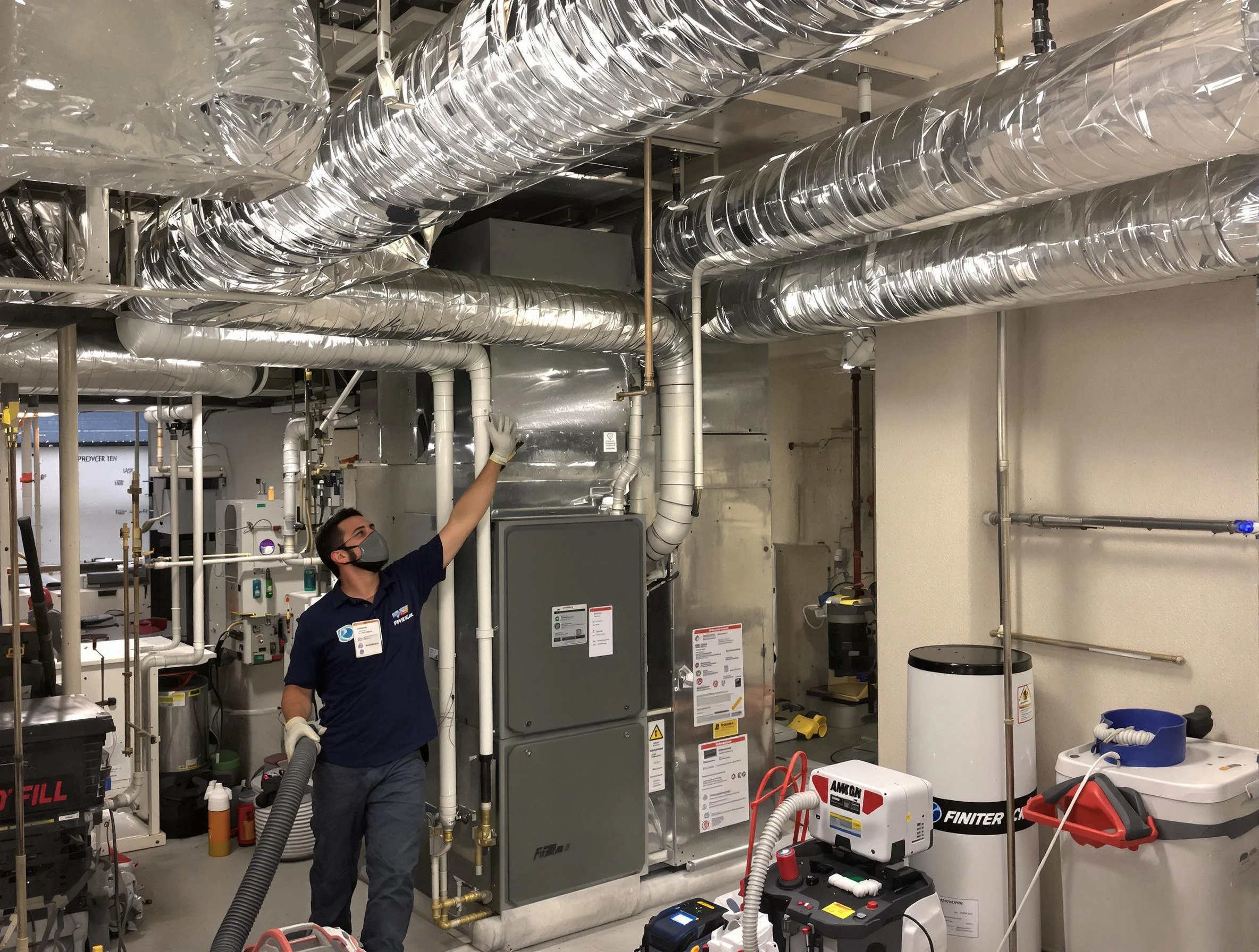 Meadow Lake Air Duct Cleaning specialist performing thorough furnace duct cleaning in a Meadow Lake residence