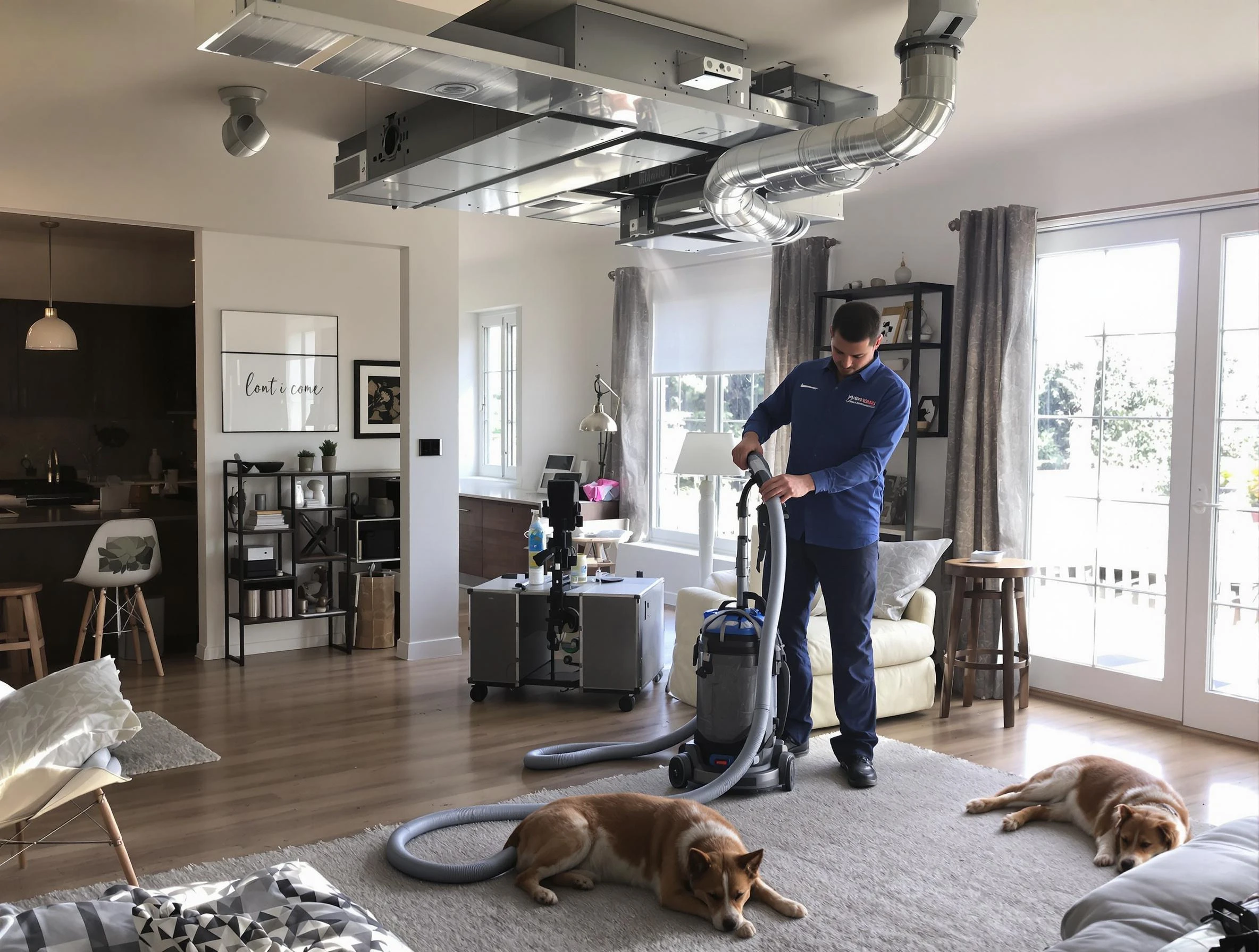 Meadow Lake Air Duct Cleaning technician performing detailed indoor duct cleaning for improved air quality in Meadow Lake